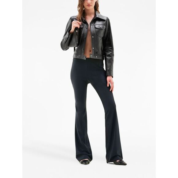 Black Trucker Vinyl Jacket for Women - SS24 Collection - Picture 2 of 4